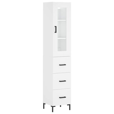 vidaXL Buffet haut Blanc 34 5x34x180 cm Bois d'ingénierie