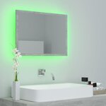 vidaXL Miroir à LED de salle de bain Gris béton 60x8 5x37 cm Acrylique
