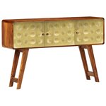 vidaXL Buffet Bois de Sesham solide Imprimé doré 120 x 30 x 80 cm
