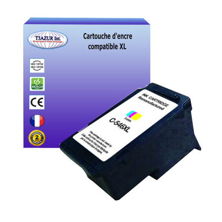 Cartouche compatible avec canon pixma ts3351 ts3352 ts3355 ts3400 remplace canon cl546xl couleur - t3azur