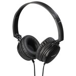 Casque hed2207bk  supra-aural  microphone  pliable  câble plat  noir thomson