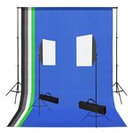 vidaXL Kit de studio photo avec boîte à lumière et toiles de fond