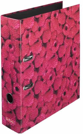 Classeur à levier maX.file A4 pélliculé Brillant motif Framboise HERLITZ