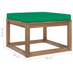 vidaXL Repose-pied de jardin avec coussin vert