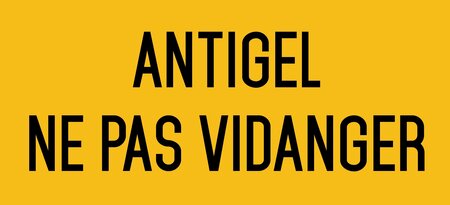 Autocollant vinyl - antigel ne pas vidanger - l.200 x h.100 mm uttscheid