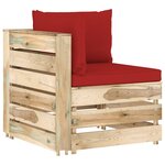 vidaXL Salon de jardin 9 Pièces avec coussins Bois imprégné de vert