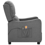 vidaXL Fauteuil électrique de massage Gris clair Tissu