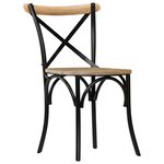 vidaXL Chaises à dossier croisé lot de 4 noir bois de manguier massif