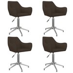 vidaXL Chaises pivotantes à manger lot de 4 marron foncé tissu