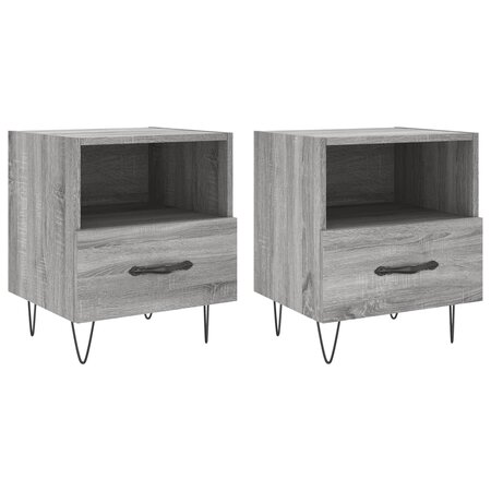 vidaXL Tables de chevet 2 Pièces gris sonoma 40x35x47 5 cm