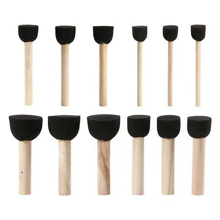 12 tampons en mousse ronds - 13 à 35 mm