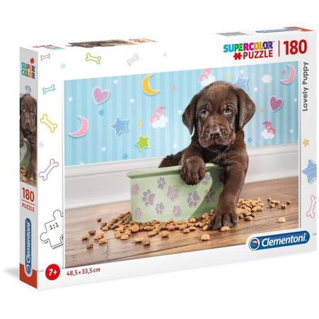 PUZZLE 180 pieces - Chiot et ses croquettes