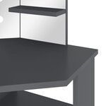 vidaXL Coiffeuse d'angle avec LED Gris 111x54x141 5 cm