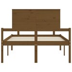 vidaXL Cadre de lit avec tête de lit marron miel 140x190cm bois massif