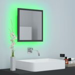 vidaXL Miroir à LED de salle de bain Gris 40x8 5x37 cm Acrylique
