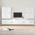 vidaXL Ensemble de meubles TV 8 Pièces Blanc Bois d'ingénierie