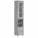 vidaXL Buffet haut Gris béton 34 5x34x180 cm Bois d'ingénierie