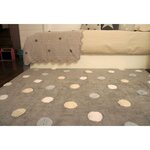 Tapis coton motif pois 3 couleurs - Gris-Bleu - 120 x 160 cm