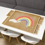 HI Table de puzzle avec 4 tiroirs 76x57x4 5 cm Bois