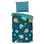Good Morning Housse de couette enfant SPACY 120x150 cm Bleu pétrole