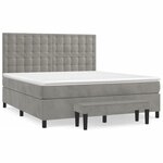vidaXL Lit à sommier tapissier et matelas Gris clair 160x200cm Velours