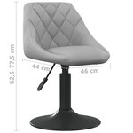 vidaXL Chaises pivotantes de salle à manger 2 Pièces Gris clair Velours