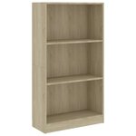 vidaXL Bibliothèque 3 niveaux Sonoma 60x24x109 cm Bois d'ingénierie