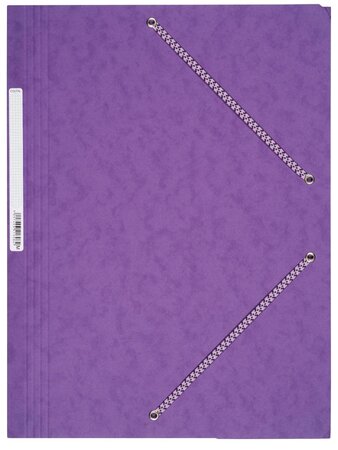Chemise Carte Lustée A4 à rabats avec élastique et étiquette de dos Mauve COUTAL