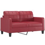 vidaXL Canapé à 2 places Rouge bordeaux 140 cm Similicuir