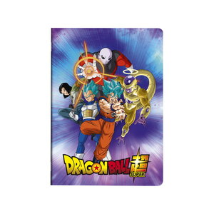 Cahier piqué a5 - 96 pages ligné - dragon ball s - bleu violet
