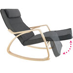 Tectake Fauteuil à bascule Onda - gris foncé