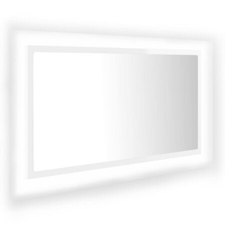 vidaXL Miroir à LED de bain Blanc brillant 80x8 5x37 cm Acrylique