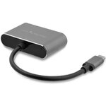 Startech.com adaptateur multiport av numérique usb-c - sorties vidéo vga / hdmi 4k 30 hz - gris sidéral - câble intégré (cdp2hdvga)