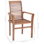 vidaXL Chaises empilables à manger lot de 6 bois de teck solide