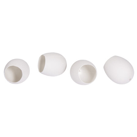 Oeufs en plastique ouverts blanc 5 5x4 5cm 4pces