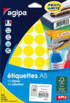400 Étiquettes Jaune Ø 24