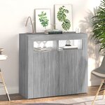 vidaXL Buffet avec lumières LED sonoma gris 80x35x75 cm