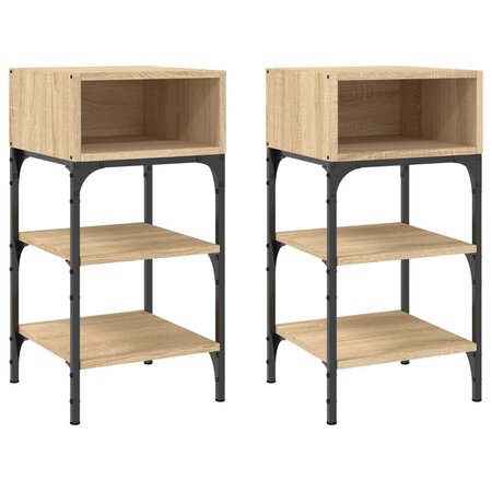 vidaXL Tables de chevet 2 Pièces chêne sonoma 35x34 5x70 cm