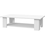 PILVI Table basse rectangulaire - Blanc mat - L 110 x P 60 x H 31 cm