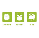 Bobine Pour Tickets De Carte Bancaire 57x30mm - 9m - 1 Pli Thermique 55g/m2 Sans Phenol. - Blanc - X 120 - Exacompta