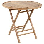 vidaXL Mobilier à dîner d'extérieur pliable 5 Pièces avec coussins Bambou
