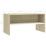 vidaXL Meuble TV Blanc et chêne sonoma 80 x 40 x 40 cm Aggloméré
