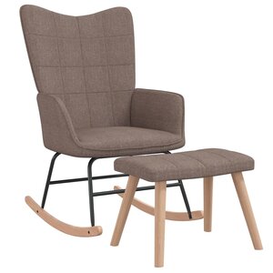 vidaXL Chaise à bascule avec tabouret Taupe Tissu