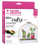 Kit Canevas sur Tambour à Broder Cactus Ø 15 5 cm