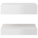 vidaXL Table de chevet Blanc brillant 60x35 cm Aggloméré