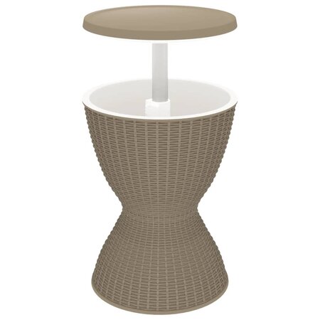 vidaXL Table à glacière 3 en 1 marron clair polypropylène