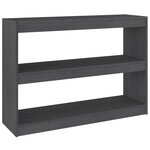 vidaXL Bibliothèque/Séparateur de pièce Gris 100x30x71 5 cm Pin massif