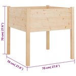 vidaXL Jardinières d'extérieur 2 Pièces 70x70x70 cm Bois de pin massif