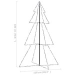 vidaXL Arbre de Noël cône 240 LED d'intérieur/d'extérieur 118x180 cm