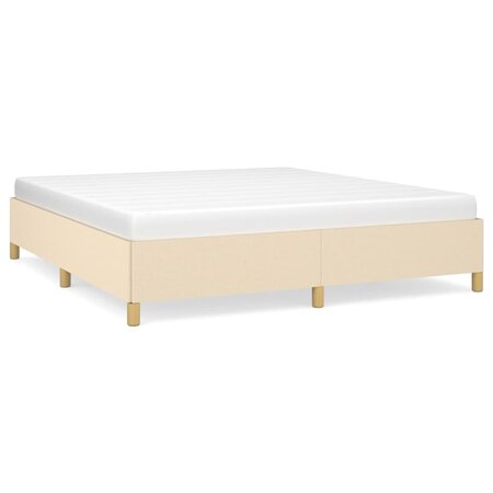 vidaXL Cadre de lit Crème 160 x 200 cm Tissu